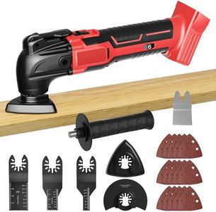 Cordless Oscillating Tool for Milwaukee 18V Battery, Oscillating Multi Tool Kit with Auxiliary Handle, 6 Variable Speed, Oscillating Saw for Scraping, Sanding, Cutting Wood (Battery Not Included)