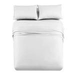 Abripedic Solid 600-Thread-Count, 100-Percent Tencel Lyocell, California King Size, 4PC Bed Sheets Set, White