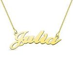 U/D Personalised Classic Name Necklace Custom Nameplate Pendant 925 Sterling Silver Necklace Gift for Mom