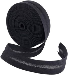 BENECREAT 11 Yards Single Fold Bias Tape, 3/4 inch Wide Black Bias Binding Tape Hemming Tape for DIY Garment Sewing, Seaming, Piping, Quilting