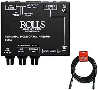 Rolls PM60 Personal Monitor Microphone Preamp with XLR-XLR Cable Bundle