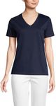 Lands' End Womens SS Relaxed Supima V Neck T Shirt Radiant Navy Plus 2X