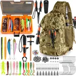 PLUSINNO Khaki Fishing Backpack wit