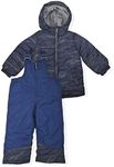 Arctic Quest Boys Ski Jacket and Snowbib Snowsuit Set 2 Piece Zip Up Jacket and Overall Snowsuit Set for Little Kids, Navy, 5-6