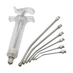 Duona Parrot Feeding Syringe Parrots Bird Feeding Syringe with 6 Pcs Curved Gavage Tubes (20ML)
