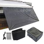 labwork Rv Awning Sun Screen 9FT x 17FT 3 in Rv Front Awning Complete Kit UV Blocking Black Grid Improves Shadow Protection Privacy Peplacement for Rv Travel Outdoor Camping