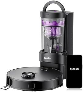 EUREKA E20 Evo Plus Robot Vacuum and Mop, Bagless Self-Emptying Station, 10000pa Suction, Anti Hair-Tangling Brush, LiDAR Navigation for Carpet&Hard Floors, Auto Lifting Mop, App Control, Black