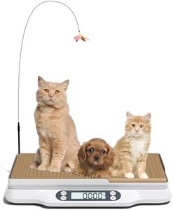 LFGKeng Digital Small Animal Scale, Pet Weight Scale with Cat Scratch Board, Capacity up to 66 lb, Measure Accurately, Tray Length 16in, Multifunction LCD Food Scale for Pet Baby, Kitten, Puppy(White)