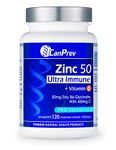 CanPrev Zinc Immune + Vitamin C | 120 Capsules | 50mg of Zinc Bis-Glycinate with 400mg of Vitamin C