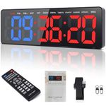 AnExer Gym Timers 16.5" Large Digital Wall Clock for Gym Interval Workout, Remote Control Interval Training Home Indoor