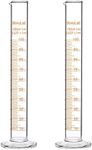 StonyLab 2-Pack Borosilicate Glass 100ml Heavy Wall Graduated Cylinder Measuring Cylinder, 100ml