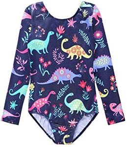 Toddler Girl Leotard Gymnastics 2t 3t Long Sleeve Dinosaur Bodysuits Outfits Unitard