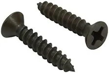 6 X 3/4'' Black Oxide Coated Stainless Flat Head Phillips Wood Screw, (100 Pack), 18-8 (304) Stainless Steel Screws Corrosion Resistant by Bolt Dropper