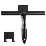 NETANY Shower Squeegee, 10-Inch Matte Black Squeegee, All-Purpose Stainless Steel Squeegee for Bathroom, Shower Doors, Mirrors, Tiles and Car Windows - 100% Streak Free (2D-RS10HEI)