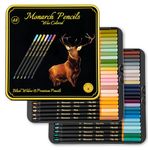 Black Widow Colouring Pencils for Adults, Premium Grade Coloured Pencils - 48 Colored Pencils With Smooth Pigments - Best Colour Pencil Set For Adult Coloring Books (Monarch)