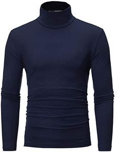 T-Shirt Homme Thermique Manches Longues Chemise à Base Thermique Décontracté Haut Thermique Sport Pull Hiver Chaud Polaire Maillot de Corps sous-Vêtement de Détente Coupe Ajustée à Col Roulé Top