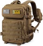 NWT XPEDITION Military Tactical Backpack,Sturdy Work & Molle Laptops Rucksack,Army Assault Pack for Hiking Camping Travel Fishing Gym,Khaki