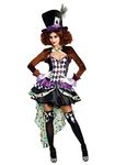 Dreamgirl Adult Mad Hatter Costume for Women, Womens Whimsical Mad Hatter Madness Halloween Costume, Multi, X-Large