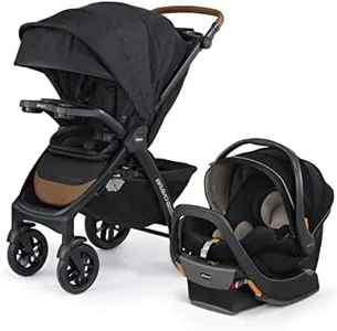 Chicco Bravo Primo Trio Travel System, Quick-Fold Stroller with Chicco KeyFit 35 Zip Extended-Use Infant Car Seat and Stroller Combo | Springhill/Black