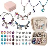 LIV&LOVE DIY Charm Bracelet Making Kit. Jewellery DIY Bracelet kit to Make Girls Jewelry Including Charms, Bracelets, Necklace and Jewellry Box. Charm Kit, Bracelet Charms, Jewellery Making Charms