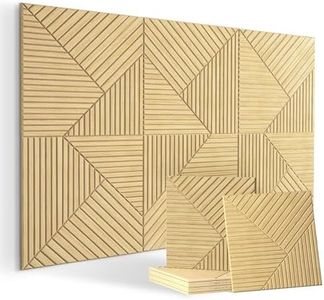 MAGICUBETIC Acoustic Panels Wall Art 6 Pack - Sound Absorbing Panels for Wall, High Density Polyester Fiber Soundproof Panels with Wood Grain Design, Tool-Free Installation for Home Theater & Office