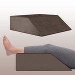 Frido Leg Elevation Wedge Pillow for Edema, Varicose Veins, Fracture | High Resilience Foam Cushion for Leg, Knee & Thigh Support | Back Pain & Swelling Relief | Lightweight (Coffee Brown)