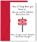 MiHowe New Chapter Good Luck Card, Naughty New Job Congratulation Card, Funny Leaving Job Gift for Colleague, Coworker Leaving Card, Going Away Card, Retirement Card