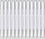 MOTYYA 3 ml Transparent Twist Pens, Empty Nail Oil Pen with Brush Tip, Cosmetic Lip Gloss Container Applicators Eyelash Growth Liquid Tube, White, 12X