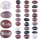 Ausluru 27 PCS Engraved Inspirational Stones Gift Stones with Inspirational Words for Friends and Family Encouragement Rocks for Praying and Decoration, Motivational Valentine's Day Gift