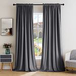 MIULEE Grey Velvet Curtains Thermal Insulated Blackout Curtain Drapes for Bedroom Living Room Darkening 72 Inches Long Curtains Panels Rod Pocket Set of 2