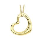 Carissima Gold Women's 9 ct Yellow Gold Medium Floating Heart Pendant on Curb Chain Necklace of Length 46 cm