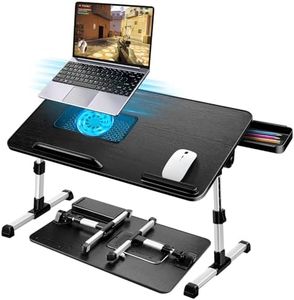 AirOpen Table de Lit pour Ordinateur Portable, Pliable, Réglable en Hauteur et Angle, Plateau de Lit avec Tiroir/Refroidisseur PC Portable, Table pour Lit/Canapé/Sol (53 x 30 cm, Noir)