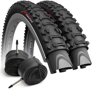 Fincci Par Plegable Cubiertas 26 x 1.95 Pulgadas Neumático, 60 TPI - 2X Cámaras de Aire con Schrader Válvula Interior Carretera -para MTB Montaña Hibrida Bici Bicicleta 50-559 - Paquete de 2