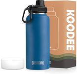 koodee Water Bottle, 950ML Insulated Stainless Steel Double Wall Vacuum Wide Mouth Sports Water Bottle with Leakproof Spout Lid (32oz Navy)