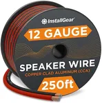 InstallGear 12 Gauge AWG 250ft Speaker Wire True Spec and Soft Touch Cable - Great Use for Car Speakers Stereos, Home Theater Speakers, Surround Sound, Radio - 12 AWG Speaker Wire - Red/Black