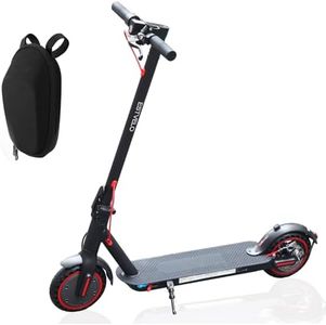 ESTVELO Electric Scooter, Foldable E Scooter for Adults, 12/18 Miles Range, 8.5”Run-Flat Tire, App Control, Double Braking (Black,12 Miles)