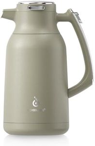 IDEUS Vacuum Insulated Coffee Carafe, 68 oz (2 Liters) Stainless Steel Milk Jug Thermal Tea Pot Hot & Cold Water Beverage Dispenser (Celadon)