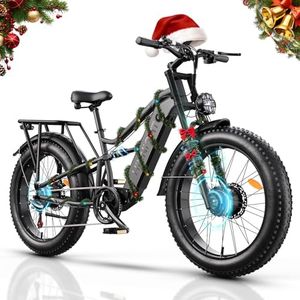 HiKNiGHT Dual Motor Electric Bike Peak 3000W, 52V 20AH Battery E Bike for Adults 26 Inch Fat Tire Mountain Electric Bicycle 38 MPH, Full Suspension Dual Hydraulic Disc Brake, Up to 90 Miles Range