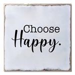 Wood Sign with Quotes Choose Happy Wall Hanging Wooden Sign Rustic Wall Art Decoration for Farmhouse Home Kitchen Living Room 12×12 in