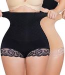 Nebility Shapewear Tummy Control High Waist Girdles for Women Body Shaper Seamless Butt Lifting Shapewear Black and Beige