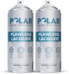 Polar Clear Matte Flawless Lacquer Spray - 2 x 13.5 Fl Oz - Clear Coat Spray Paint - Non-Yellowing & Scratch Resistant - Interior & Exterior Surfaces for Wood, Metal, Plastics, Glass & Ceramics