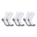 Carhartt mens Men's Force Performance Work Socks 3 Pair Pack, White, Large