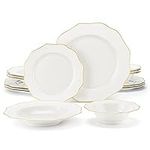 MALACASA Bone China Dinnerware Set,