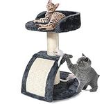 PowerKing Multifunction Cat Scratchers, Cat Scratching Posts for Indoor Cats with Arch Scratching Pad & Round Scratcher Base, Comfortable for Cats & Kittens, Space Saver (3 in 1 Grey)