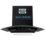 Faber 75cm 1500m3/hr BLDC Autoclean Chimney|Black Matt Filterless|Oil Collector|Touch & Gesture Control|9 Speed Control|LED|12 Yrs Warranty on Motor, 2 Yrs Comprehensive|HOOD IRIS BLDC FL HC BK IN 75