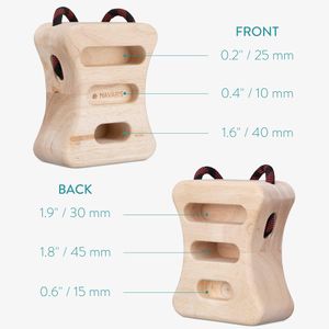 Navaris Wooden Fingerboard Hangboard Set – 2-Piece Climbing Training Blocks