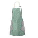 YANCI® Wiping Hands Apron, Adjustable Bib Waterproof Velvet Stitched Apron with Pockets Cooking Kitchen Chef Women Aprons for Home Kitchen, Restaurant, Coffee House (GREEN)