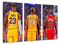 DKORARTE Modern Photographic Picture Basketball, Legends, Nba, Michael Jordan, Lebron Jame, Kobe Bryant, 97 x 62 cm, Ref 27375