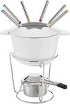 CUISINART FP-115WS 13 Piece Cast Iron Fondue Set, White, 10"