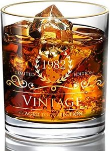 Lovinpro 1982 Whiskey Glasses,42th Birthday Gifts for Women,Men,Bridesmaid,Mothers Fathers Day Gift,Bourbon Glass For 42 Years Old,Wedding Anniversary Holidays Decoration,Retirement